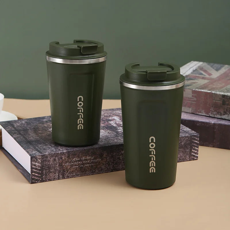 500ml Stainless Steel Coffee Cup Travel Thermal Mug Leak-Proof Thermos Bottle