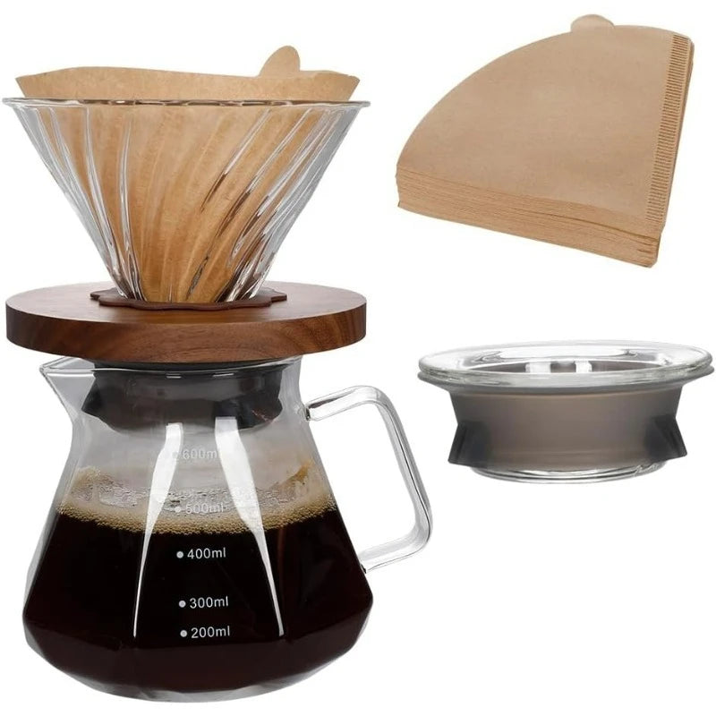 Diamond Espresso Glass Carafe Coffee Pot,drip filter cup, Pour Over Coffee Filter