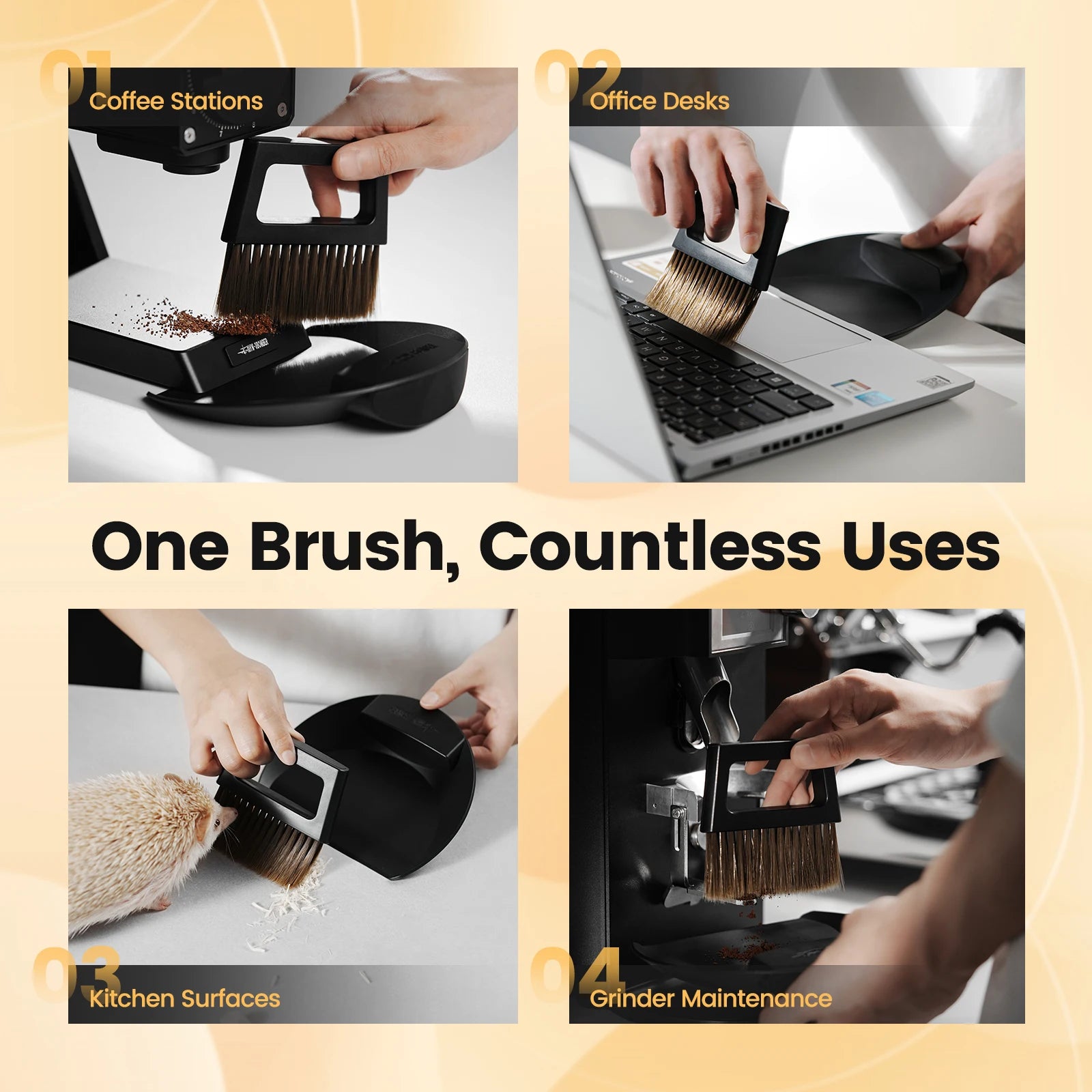 Coffee Bar Brush Magnetic Storage Dustpan & Brush Set Cleaning Tools