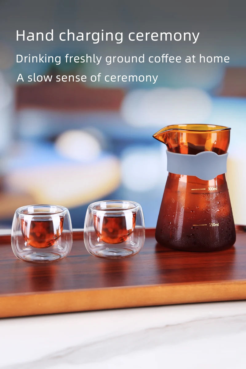 High Borosilicate Glass Hand Pour Over Coffee Pot Brewed Coffee Pot Glass
