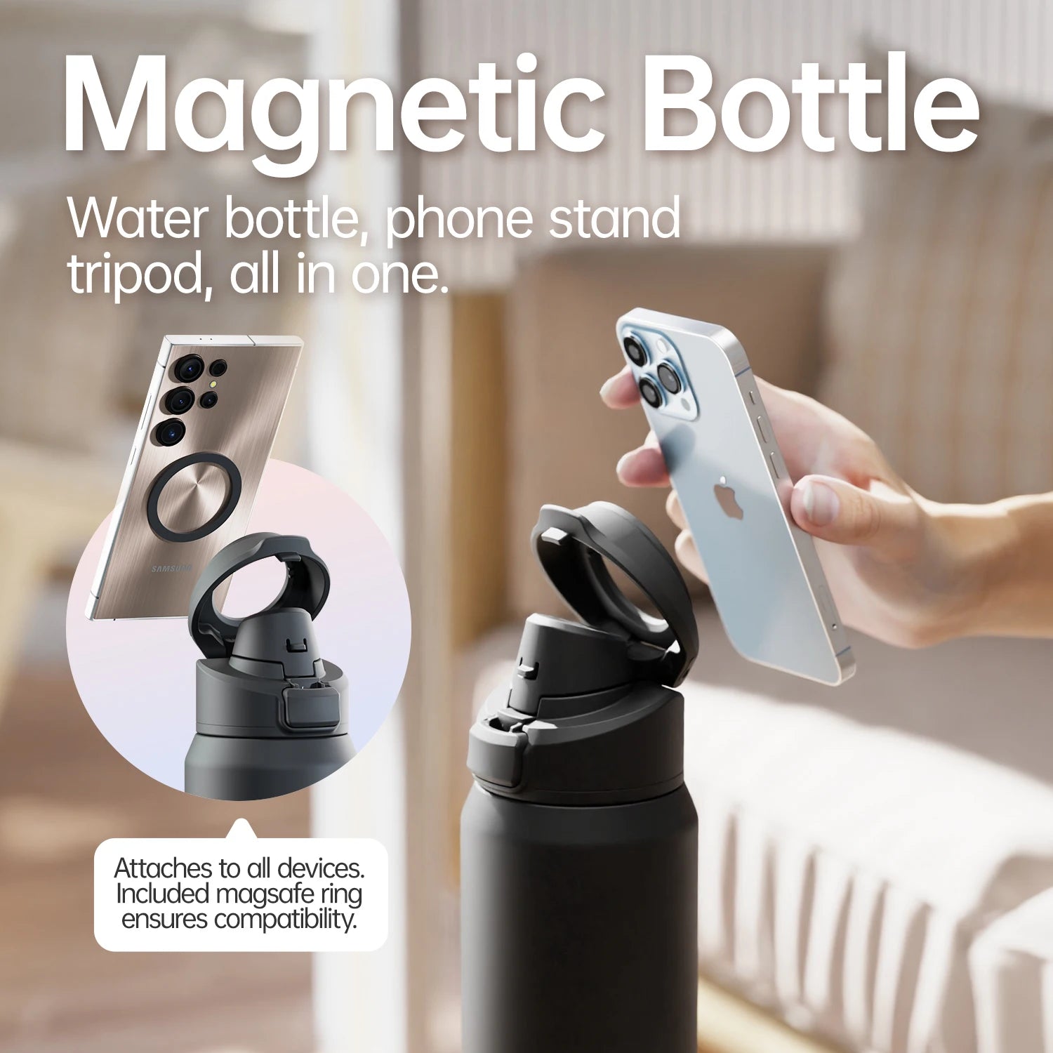 Fjbottle Magnetic Thermos Stainless Steel Sports Water Bottle cover Insulation Cup