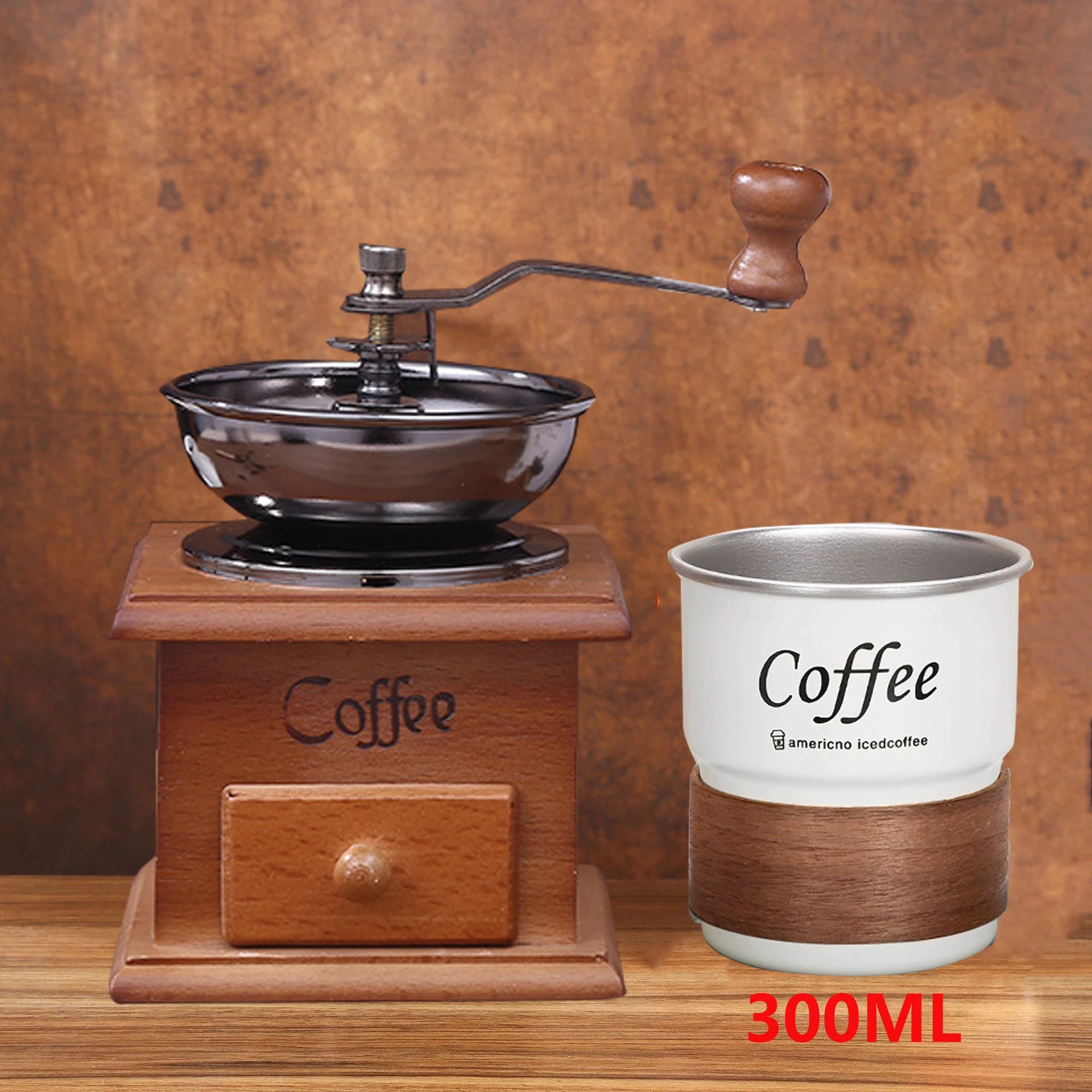 Vintage Manual Coffee Grinder Coarseness Hand-Crank Coffee Enthusiasts