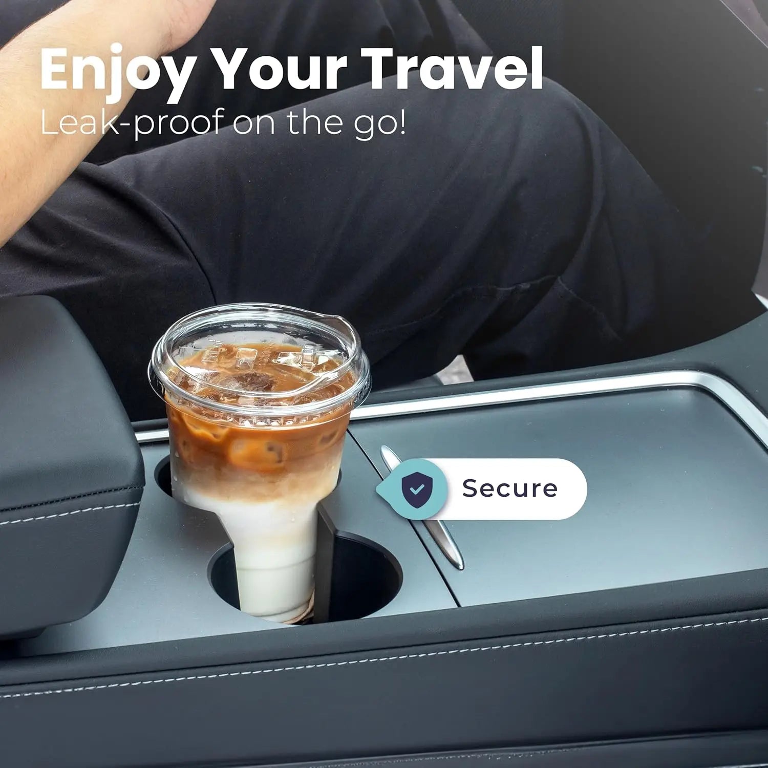 Clear Plastic Cup with Lids 50 Set Disposable Cups for Iced Coffee