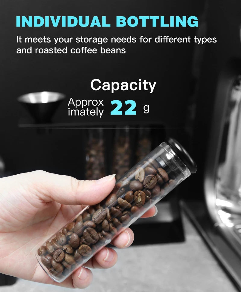 AliKisscafe Magnetic Coffee Beans Storage Container Glass Barista Tools Gifts