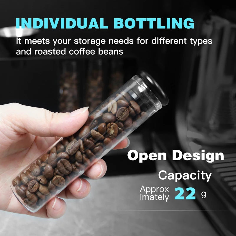 AliKisscafe Magnetic Coffee Beans Storage Container Glass Barista Tools Gifts