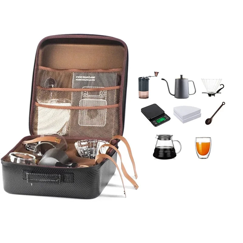 Luxury Coffee Gift Box Set Grinder Hand Pot Glass Drip Filter Household Coffee