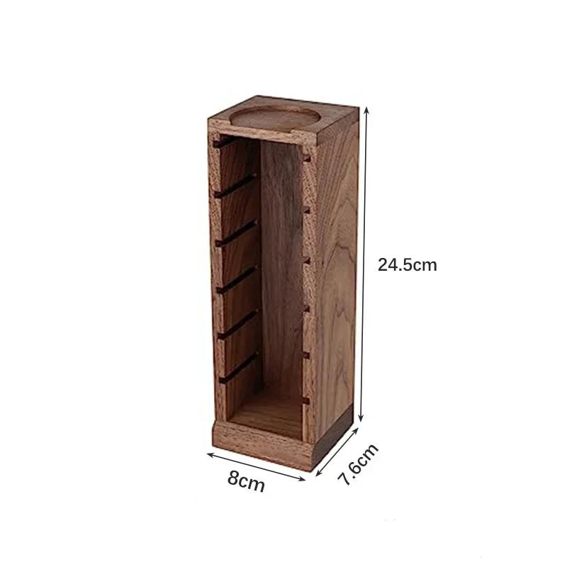 JUSTINLAU Coffee Powder Bowl Storage Rack Walnut Wood Rack Barista Tools