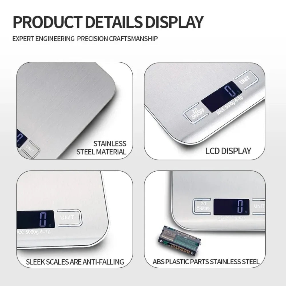 Digital Kitchen coffee Scale LCD Display Stainless Steel Electronic Scales Home
