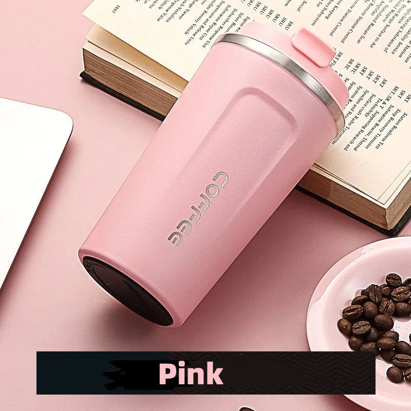 500ml Stainless Steel Coffee Cup Travel Thermal Mug Leak-Proof Thermos Bottle