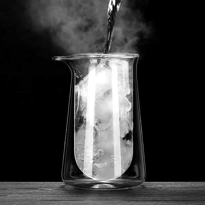 Double Wall Glass Coffee Server, 450ml High Borosilicate Pour Over Coffee Carafe