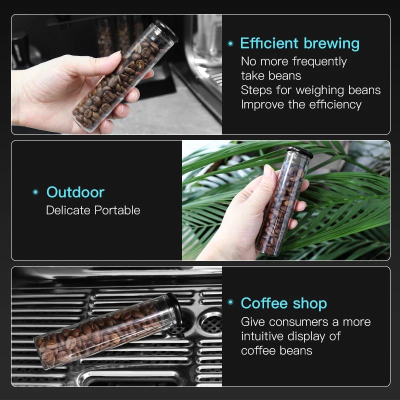 AliKisscafe Magnetic Coffee Beans Storage Container Glass Barista Tools Gifts