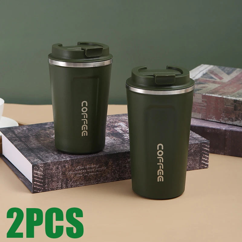 500ml Stainless Steel Coffee Cup Travel Thermal Mug Leak-Proof Thermos Bottle