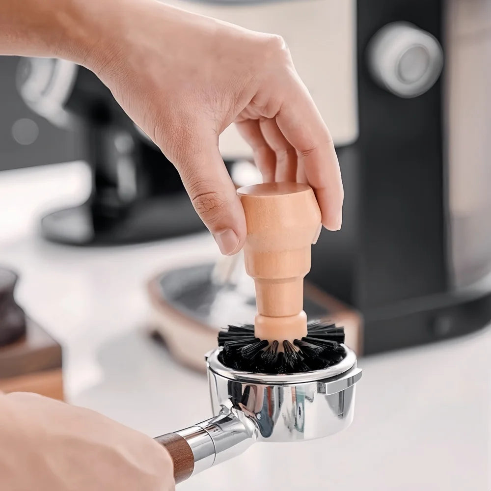 Coffee Machine Handle Cleaning Brush Wooden Handle Easy Clean Accessories