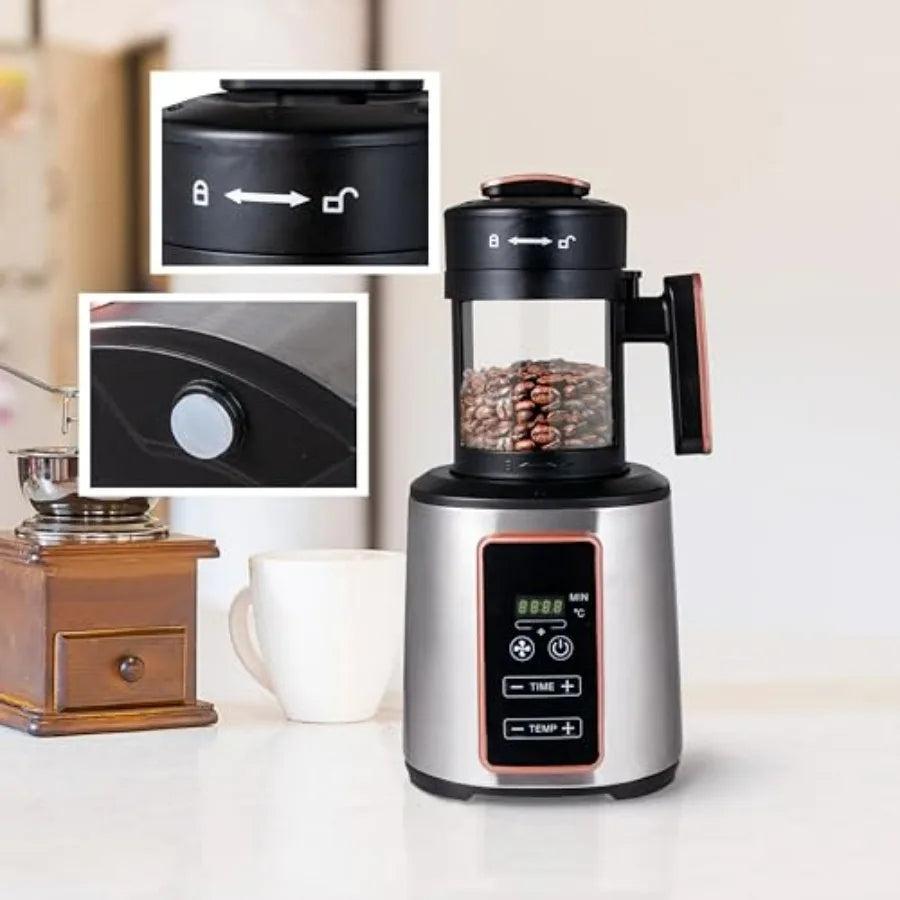 Electric Coffee Bean Roaster Machine for Home temperature & Timer, Built-In Chaff