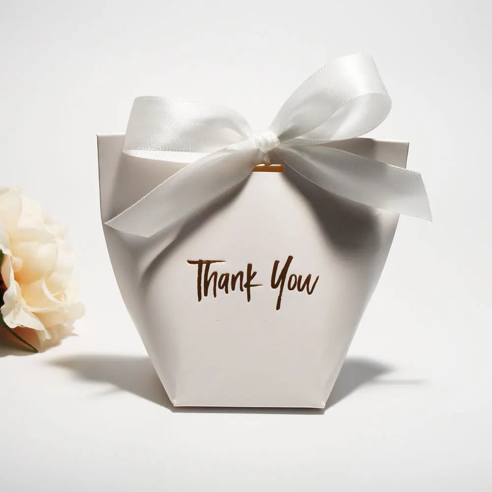 Chic Candy Gift Boxes  Black, White Coffee | Gold 'Thank You' | Ribbon | For Christmas