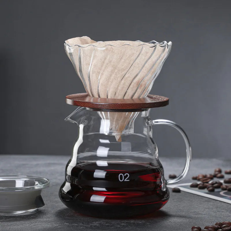 Clear Glass Coffee Carafe Clouds Shape Glass Kettle Sharing Pot with Lids Coffee