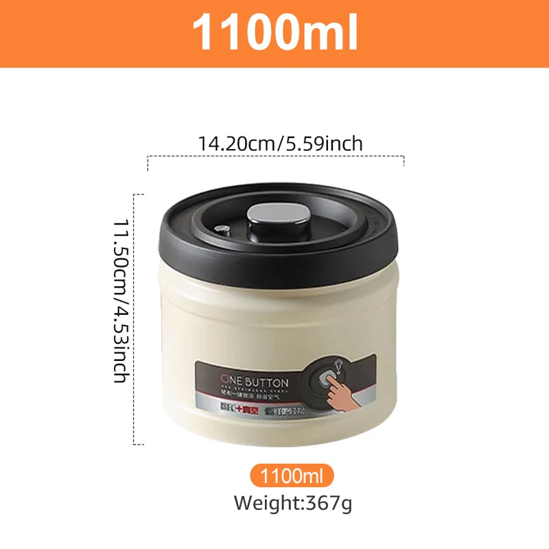 Stainless Steel Coffee Beans Vacuum Sealed Container Coffee Beans Storage