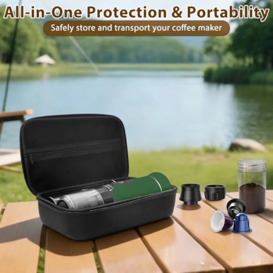 Portable Espresso Maker for Travel Camping Rechargeable Cordlessh Bag