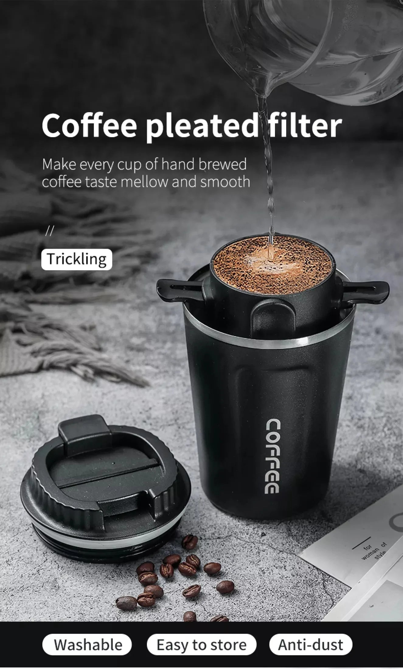 Coffee Filter Drip Coffee Tea Holder Reusable Mug Coffee Dripper Tea Cup Set