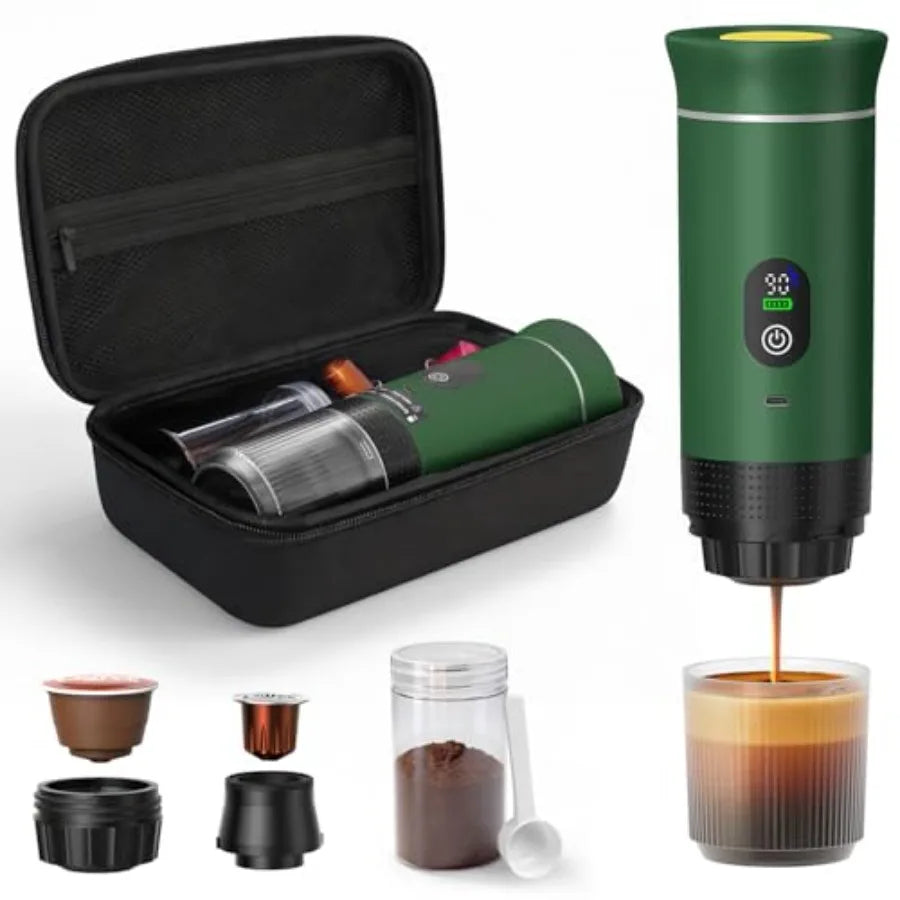 Portable Espresso Maker for Travel Camping Rechargeable Cordlessh Bag