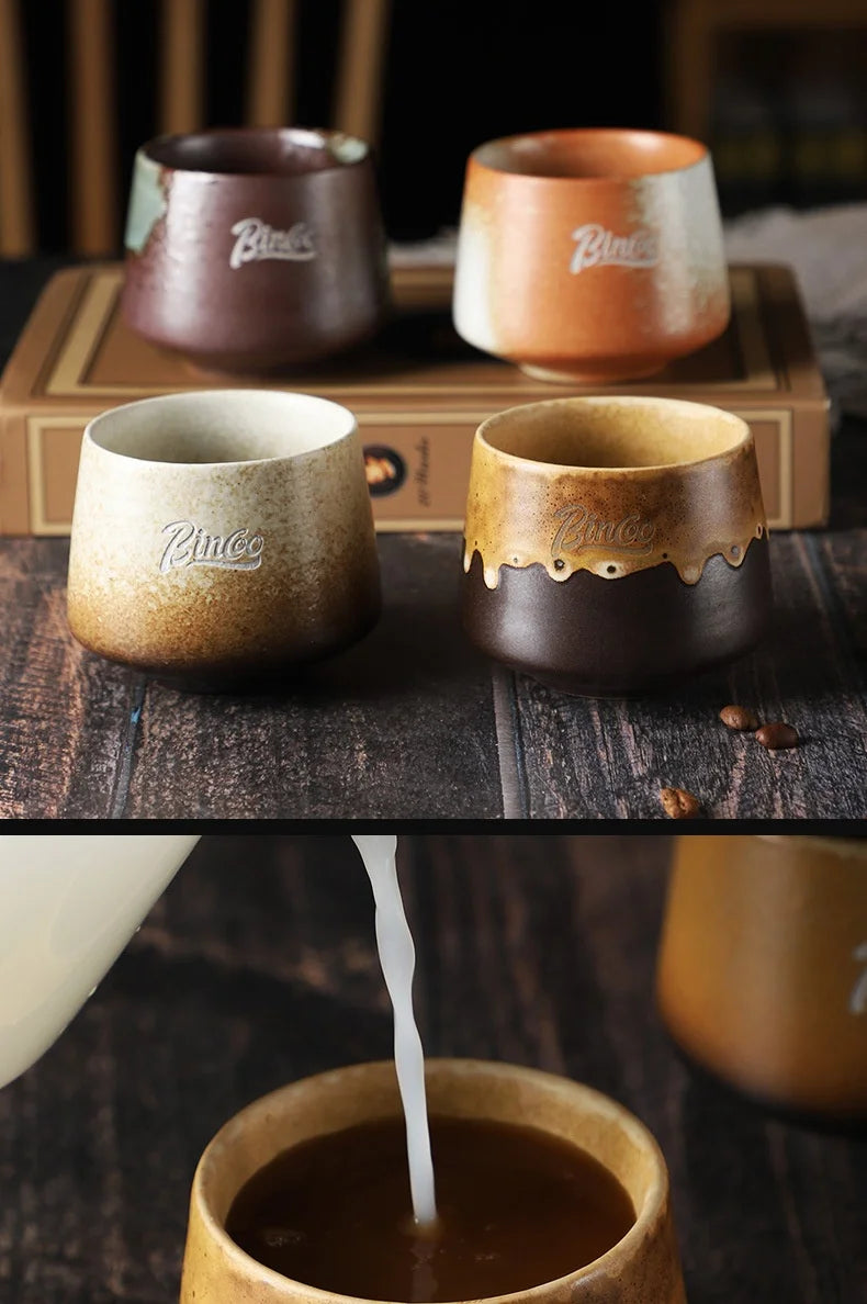 Luxury Retro Mugs Ceramic Coffee Cups Handmade Latte & Matcha Kung Fu Tea