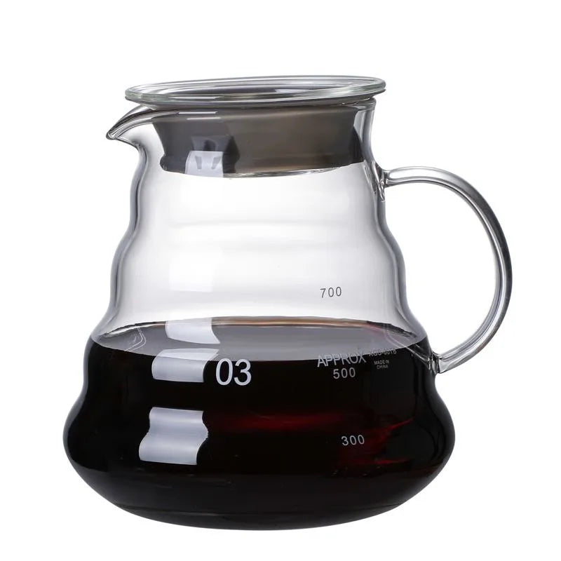 Clear Glass Coffee Carafe Clouds Shape Glass Kettle Sharing Pot with Lids Coffee