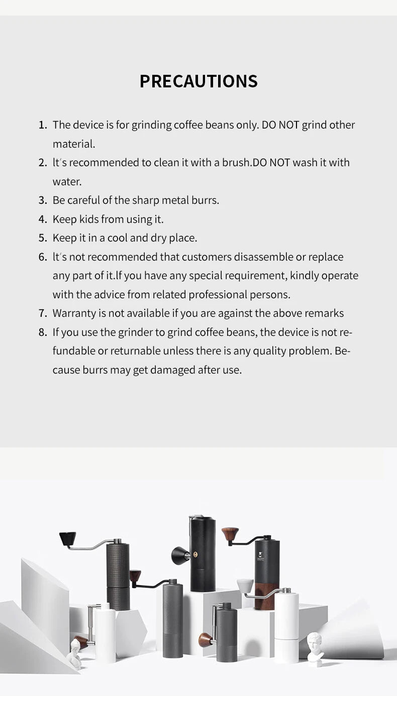 Manual Coffee Grinder Foldable Handle Black Aluminum Alloy  Espresso Grinder