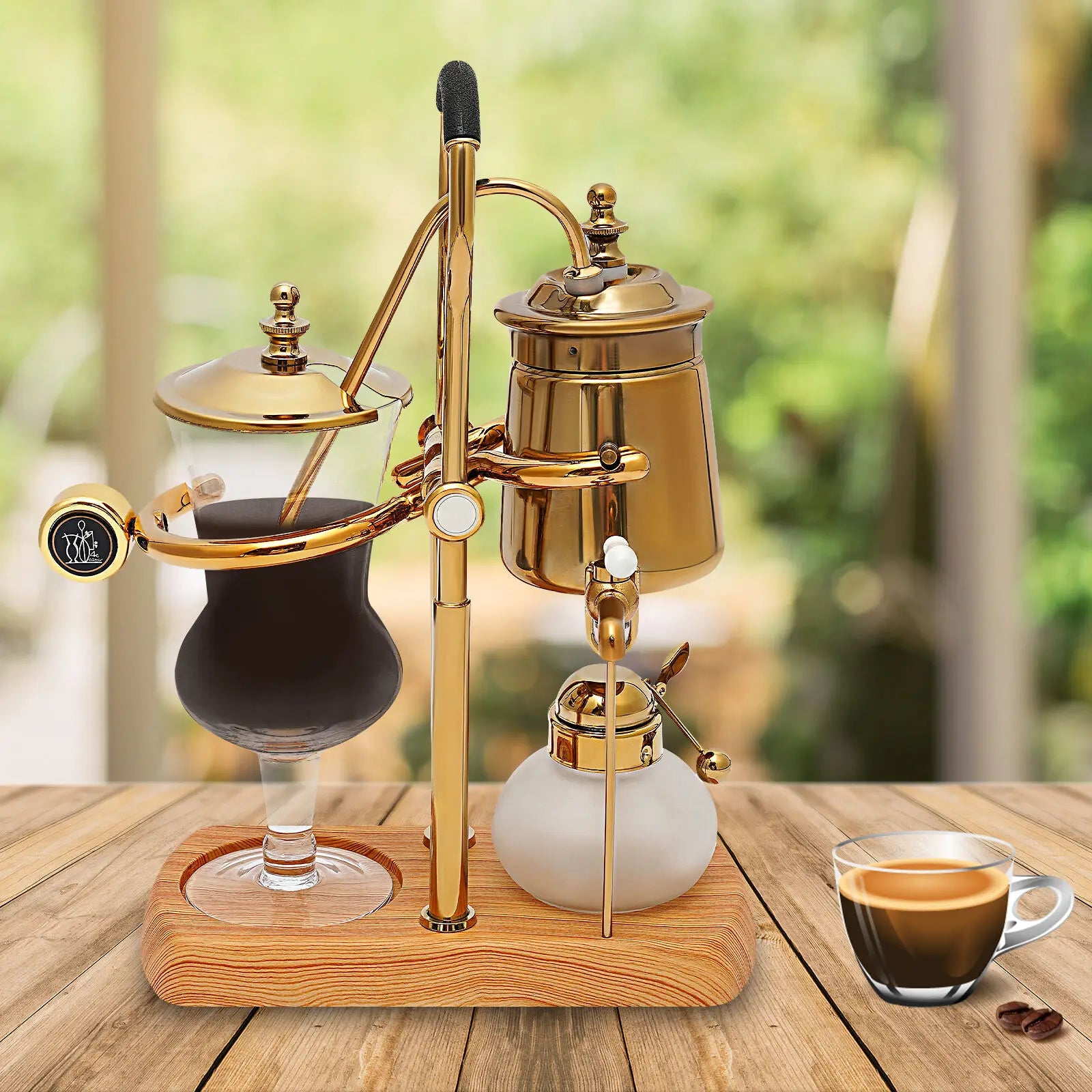 Golden Coffee Maker Siphon Pot Set with Integrated Filter Tea Coffee Brewer