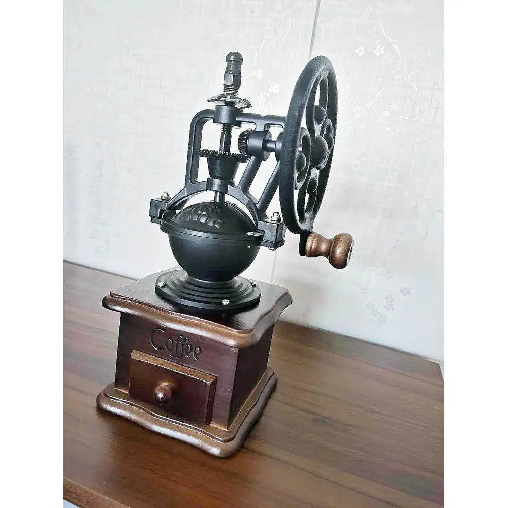 Vintage Hand-Cranked Coffee inder Large Ferris Wheel Manual  Coffee Brewing