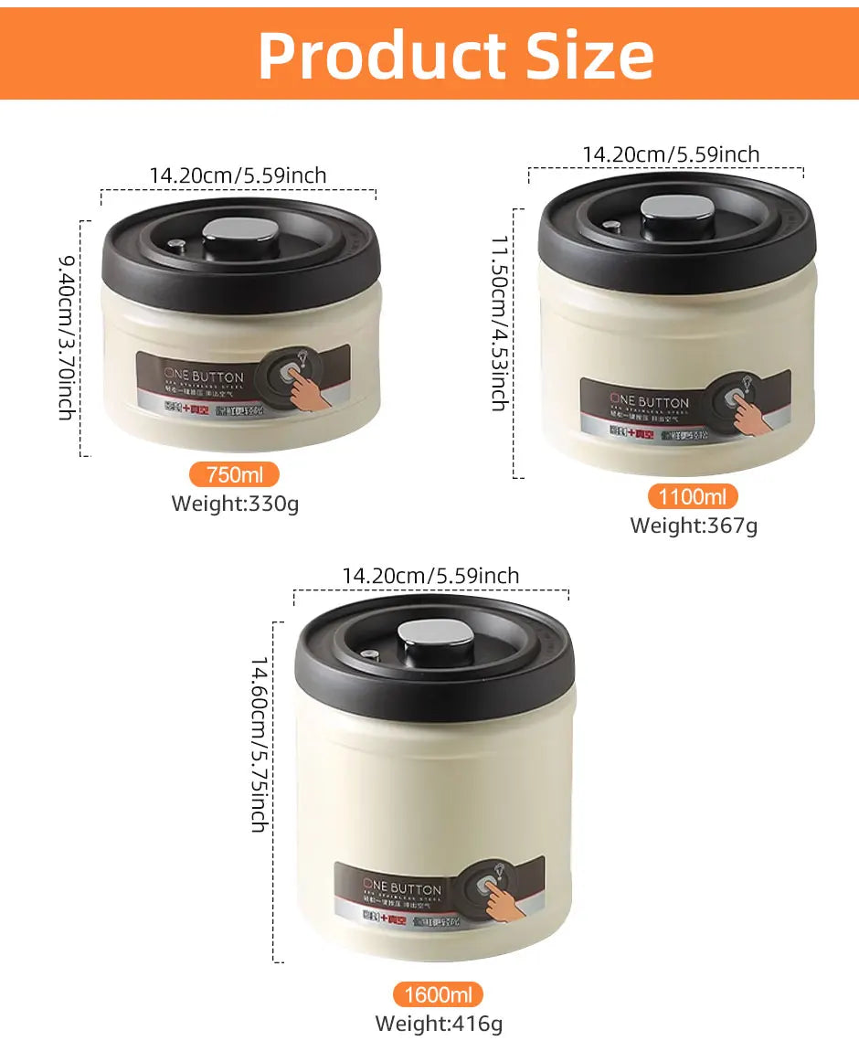 Stainless Steel Coffee Beans Vacuum Sealed Container Coffee Beans Storage