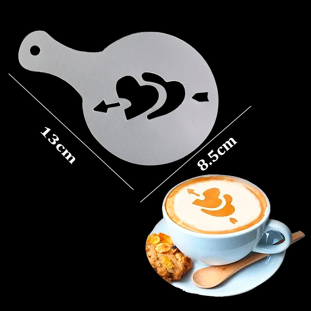 16PCS Coffee Stencils Fancy Coffee Printing Model Milk Cake Stencils