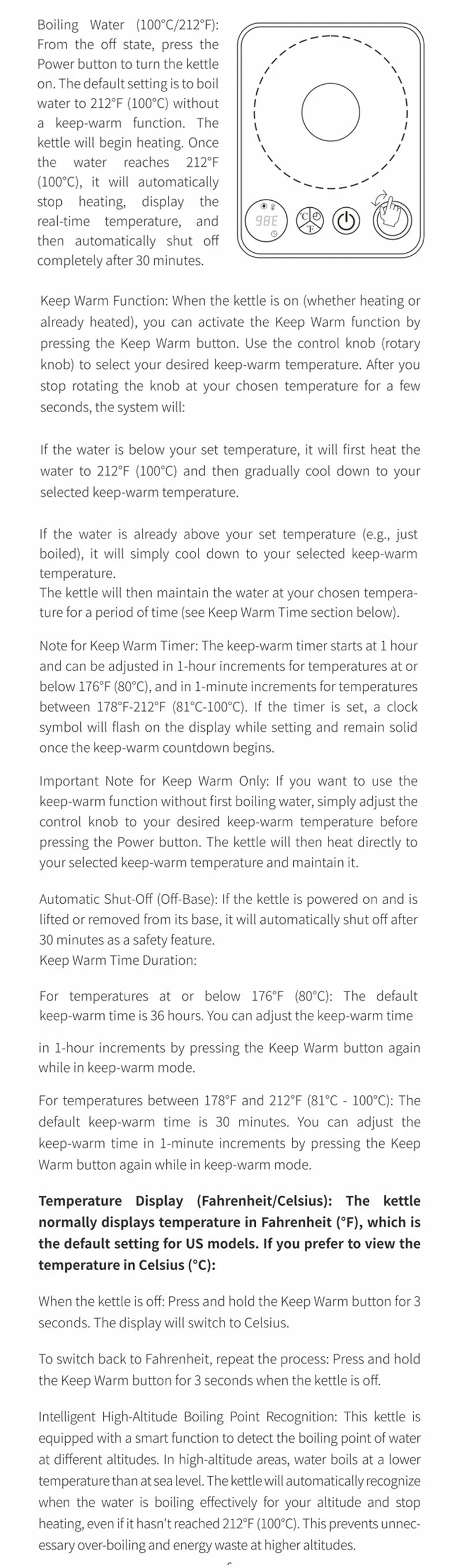 Smart Temperature Control Electric Gooseneck Kettle Hand Brew Coffee