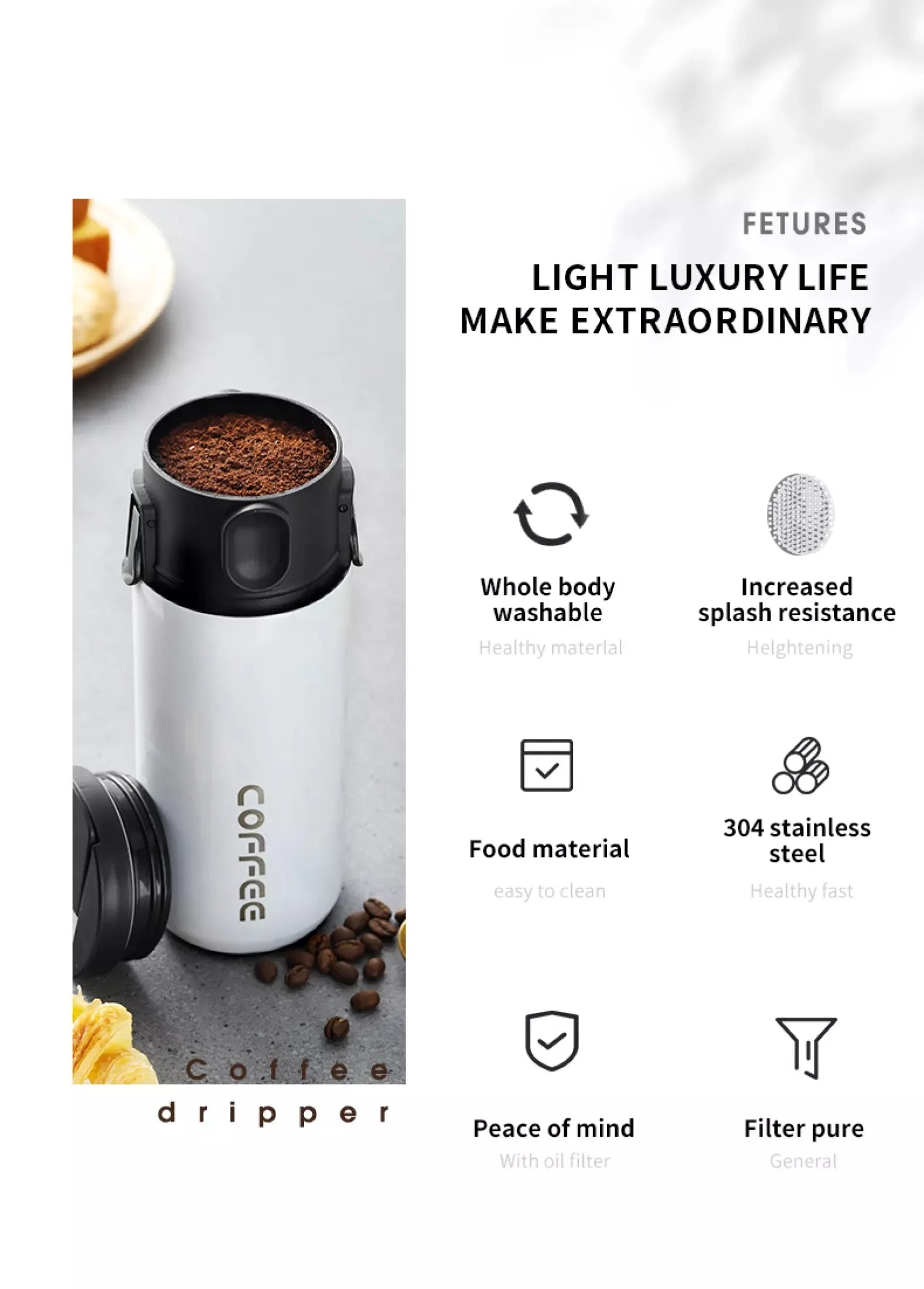 Coffee Filter Drip Coffee Tea Holder Reusable Mug Coffee Dripper Tea Cup Set