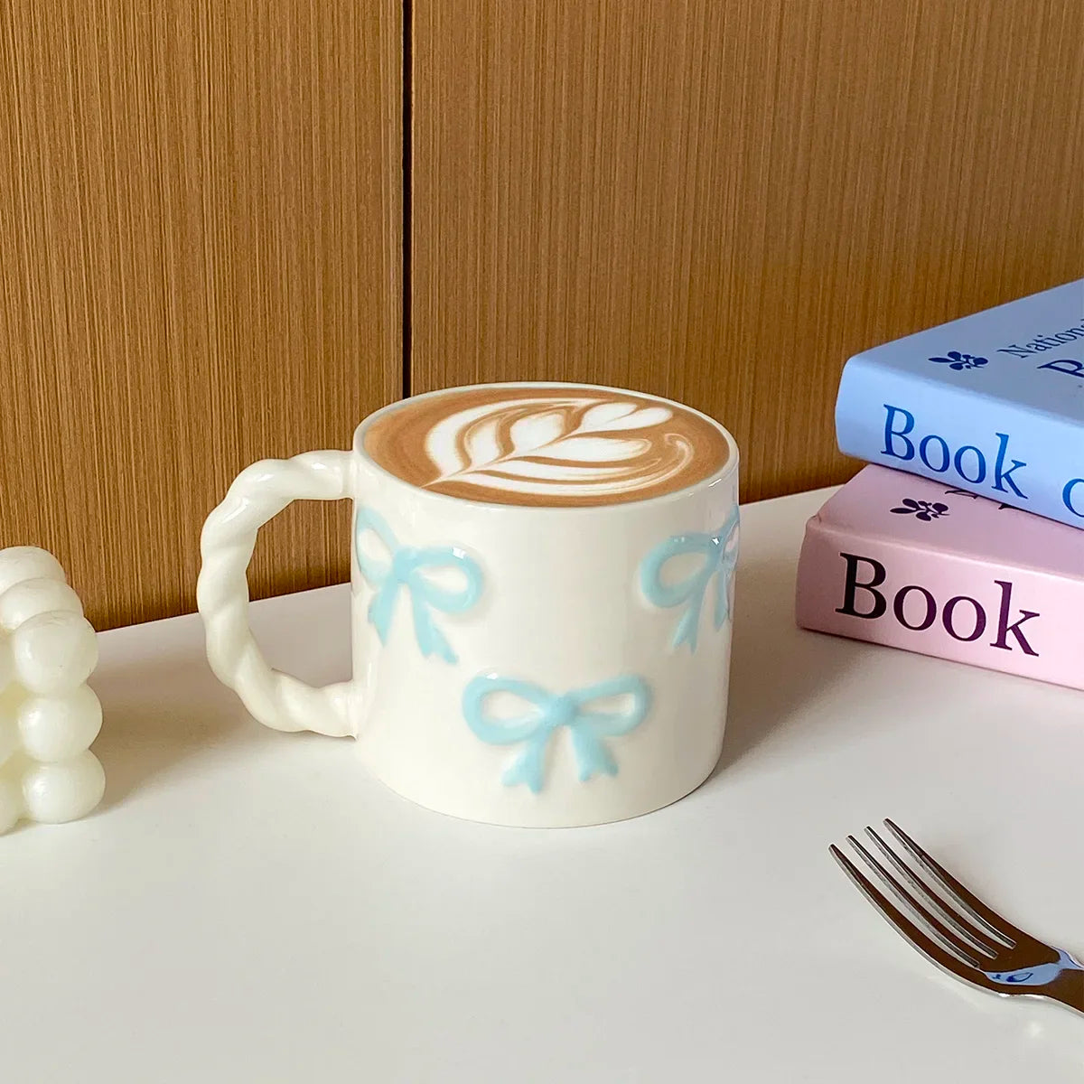 Pink Ceramic Mug with Bowknot, Suitable for Home Decor Drinkware, Drinking Cup