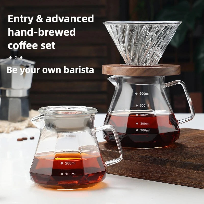 Diamond Espresso Glass Carafe Coffee Pot,drip filter cup, Pour Over Coffee Filter