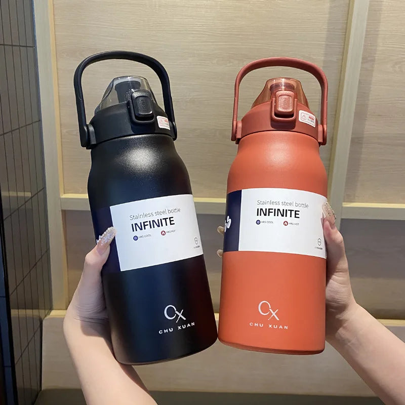 Tumbler Thermo Bottle Large Capacity With Straw  Cup Vacuum Flask Gym