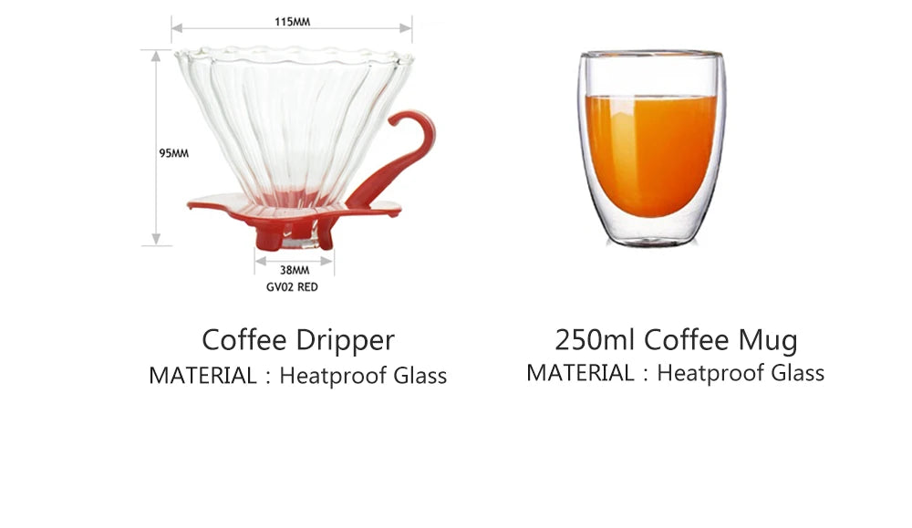 Luxury Coffee Gift Box Set Grinder Hand Pot Glass Drip Filter Household Coffee