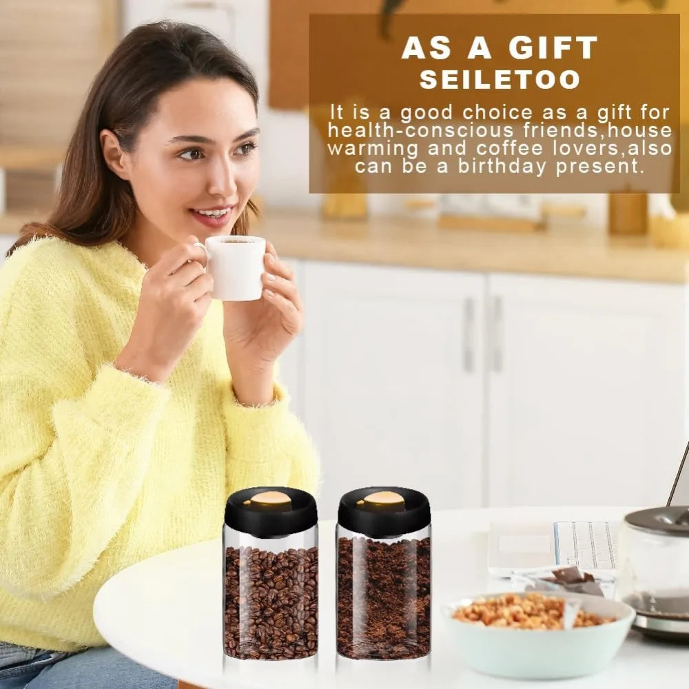 Coffee Container Glass Coffee Bean Storage Container with Lids for Spices
