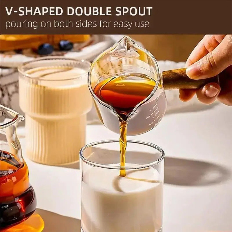 75ml Heat-resisting Glass Espresso Measuring Cup Double Mouth Glass Milk