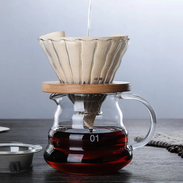 Glass Coffee Pot With Filter Drip Brewing Hot Brewer Cloud Shaped Kettle Coffee