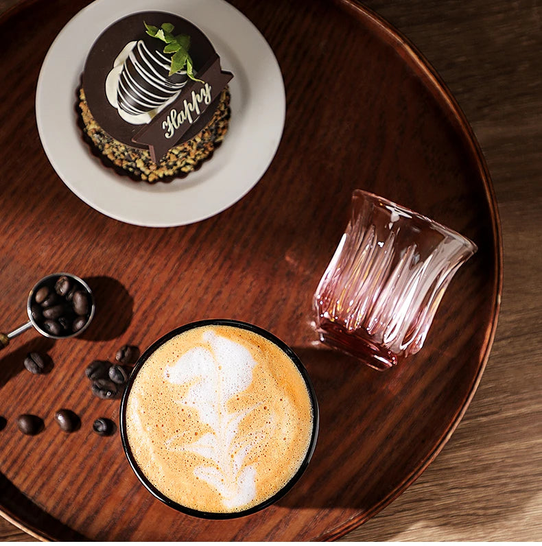 Bincoo High End Coffee Cup Elegant Retro Glass for Americano Dirty Flat White