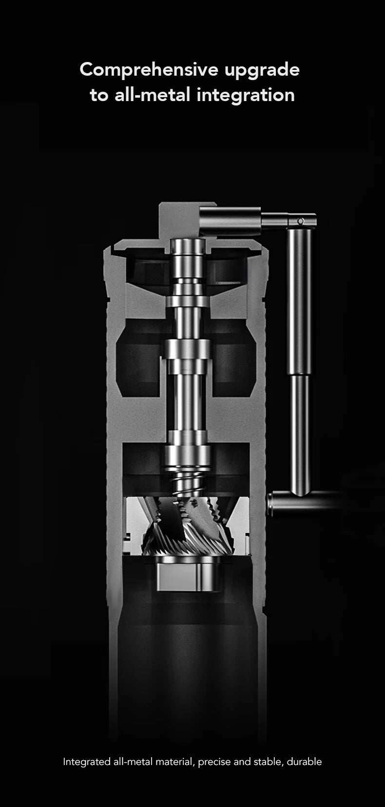 Manual Coffee Grinder Foldable Handle Black Aluminum Alloy  Espresso Grinder