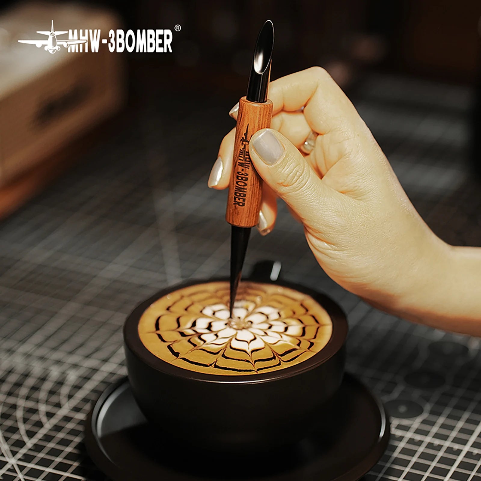 MHW-3BOMBER Coffee Latte Art Pens Vintage Espresso Cappuccino Pen