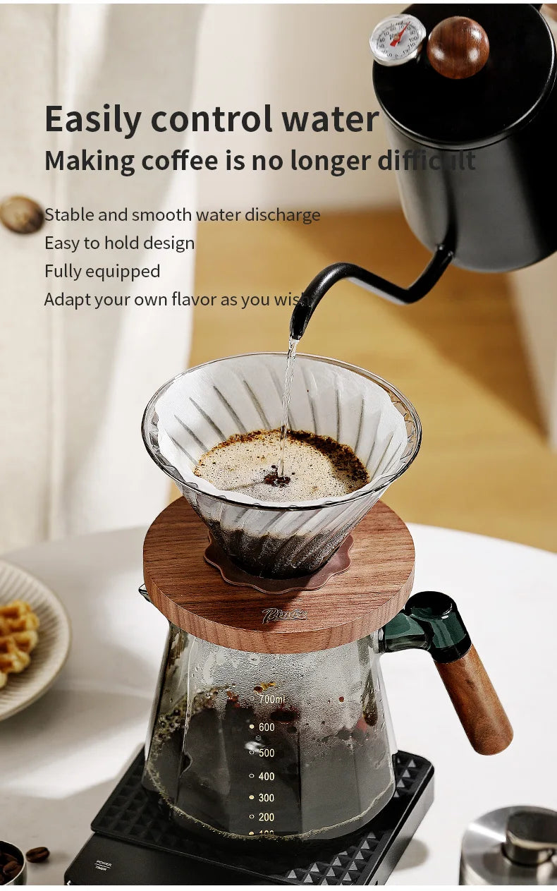Bincoo Pour Over Coffee Maker Set 800ml Glass Carafe Coffee with Glass Coffee