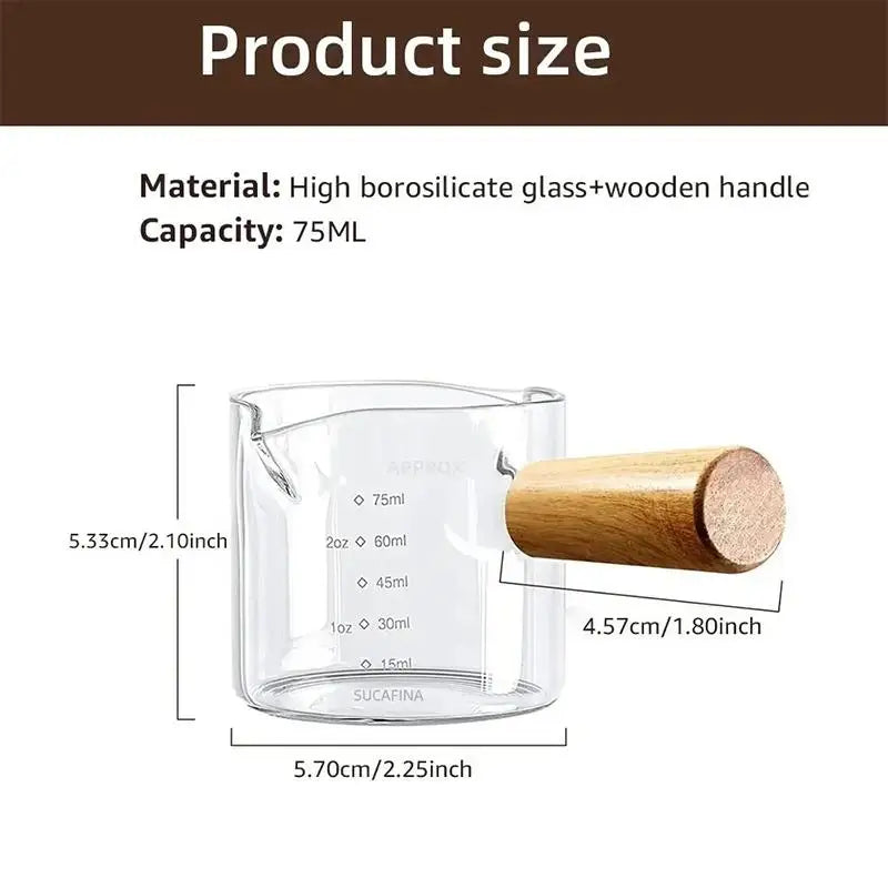 75ml Heat-resisting Glass Espresso Measuring Cup Double Mouth Glass Mugs