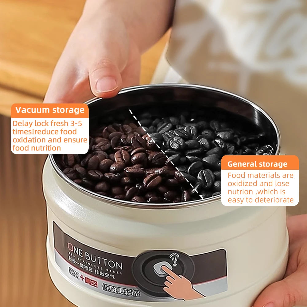 Stainless Steel Coffee Beans Vacuum Sealed Container Coffee Beans Storage