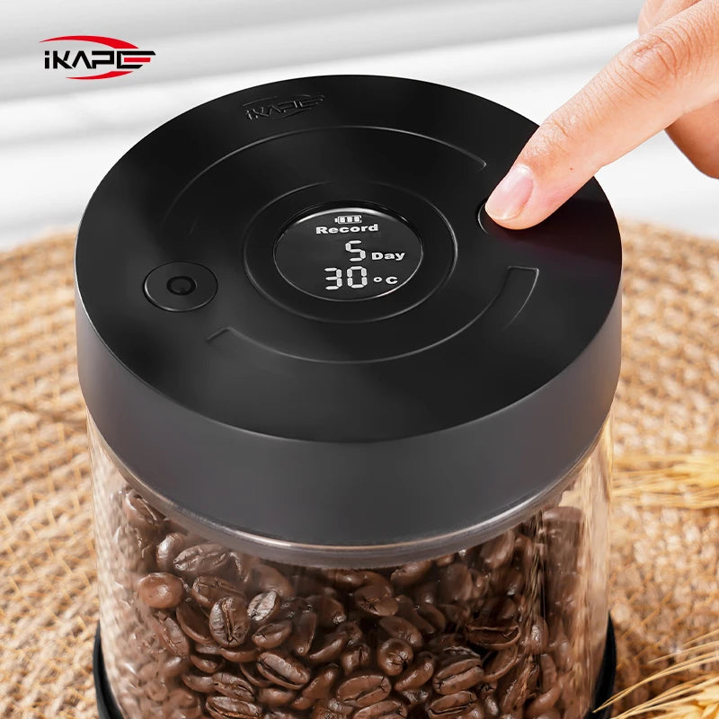 IKAPE Electric Vacuum Bean Canisters With Digital Display Coffee