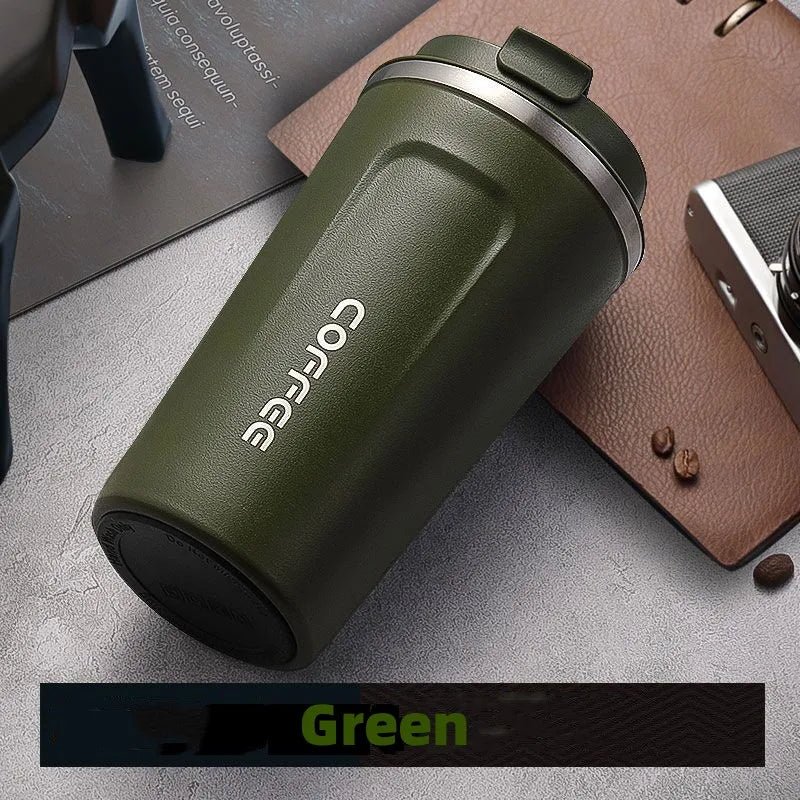 500ml Stainless Steel Coffee Cup Travel Thermal Mug Leak-Proof Thermos Bottle