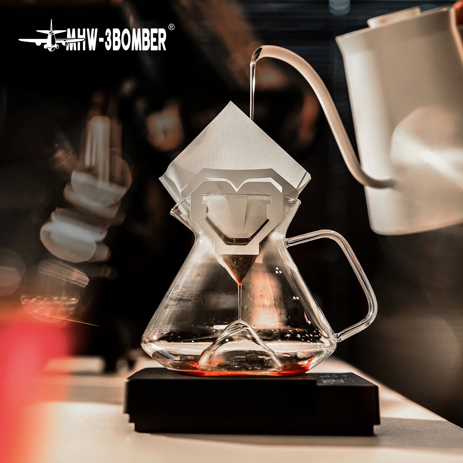 Pour Over Coffee Maker Coffee Server Glass Coffee Dripper for Home Brewing