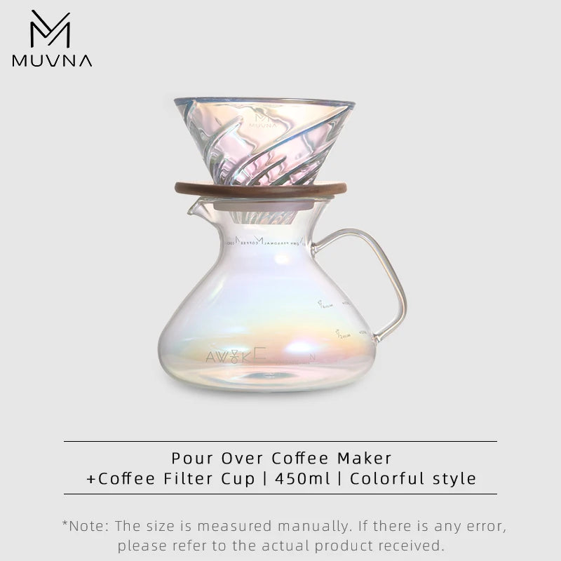 Pour Over Coffee Set Arc Shaped Glass Sharing Pot & Carafe Coffee Lovers